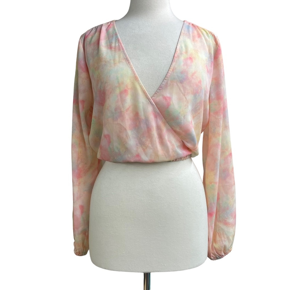 Chelsea & Violet pastel watercolor crop top large